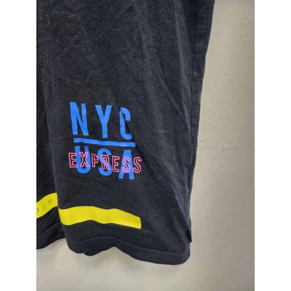 Express Mens NYC USA Graphic T-Shirt Medium Black Short Sleeve Grunge Streetwear - Picture 4 of 9